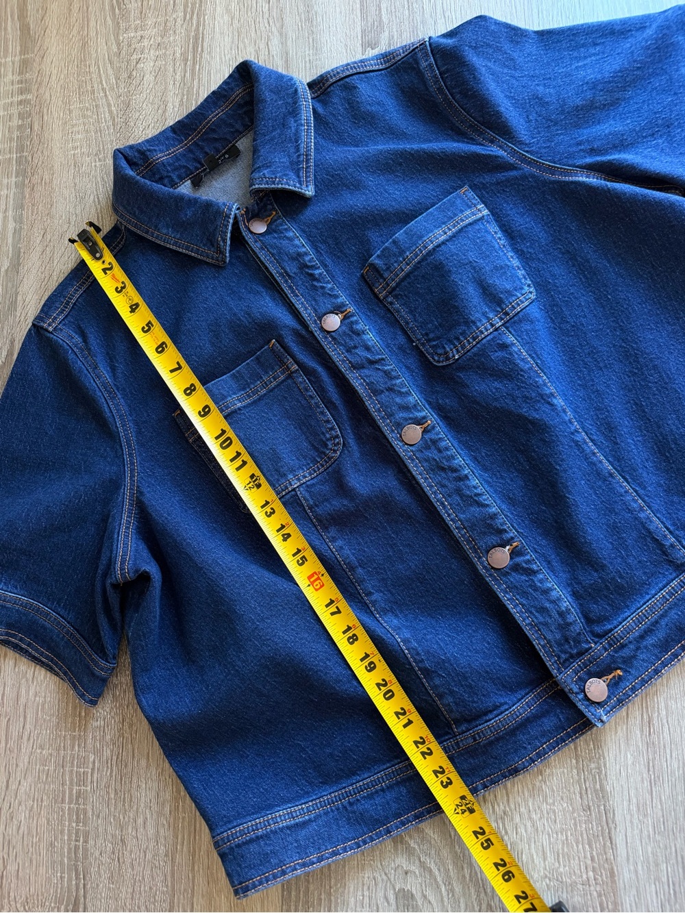 Talbots Indigo Short-Sleeve Denim Jacket Plus 2X - Picture 8 of 11